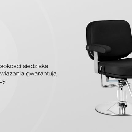 Kirpyklos kėdė hidraulinė OMEGA ASTRA PLUS, juoda