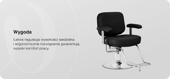 Kirpyklos kėdė hidraulinė OMEGA ASTRA PLUS, juoda