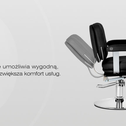 Kirpyklos kėdė hidraulinė OMEGA ASTRA PLUS, juoda