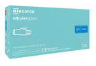 Vienkartinės nitrilinės pirštinės MERCATOR Nitrylex Green, M dydis, žalios sp., be pudros, 100