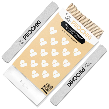 THE PILOCHKI keičiami abrazyviniai lapeliai metalinei dildei 145mm, #180gr., 50vnt.