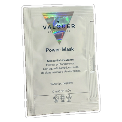 VALQUER drėkinamoji veido kaukė su bambuku ir mikro dumbliais – mėginukas 2 ml