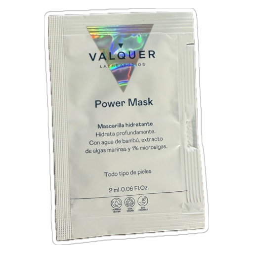 VALQUER drėkinamoji veido kaukė su bambuku ir mikro dumbliais – mėginukas 2 ml