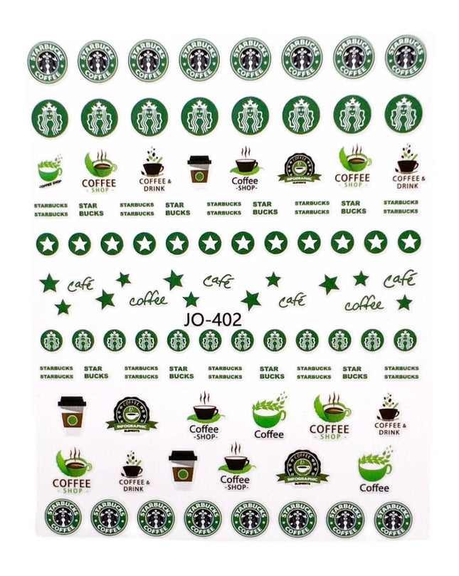 STARBUCKS nagų dekoracijos lipdukai