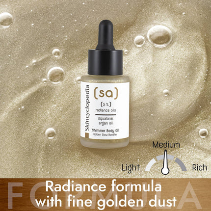 Skincyclopedia blizgesio suteikiantis kūno aliejus su spindesį skatinančiais aliejais, 30ml