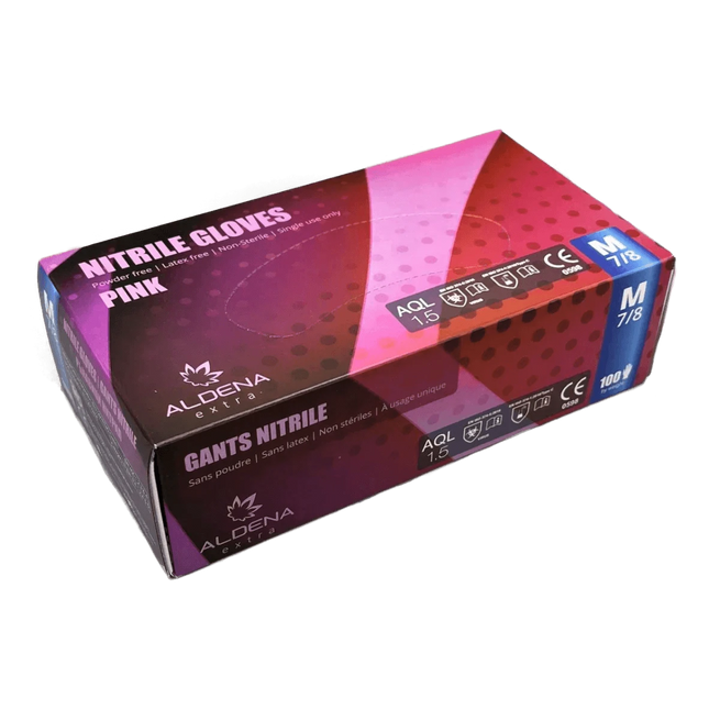 ALDENA nitrilinės vienkartinės pirštinės L dydis, rožinės - Beauty Kit