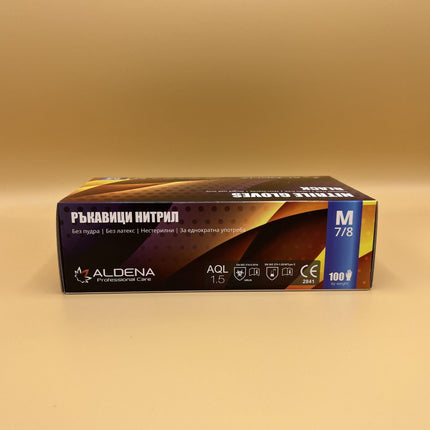 ALDENA nitrilinės vienkartinės pirštinės M dydis, juodos - Beauty Kit