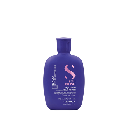 ALFAPARF SEMI DI LINO BLONDE neutralizuojantis šampūnas šviesiems plaukams ANTI-YELLOW, 250 ml - Beauty Kit