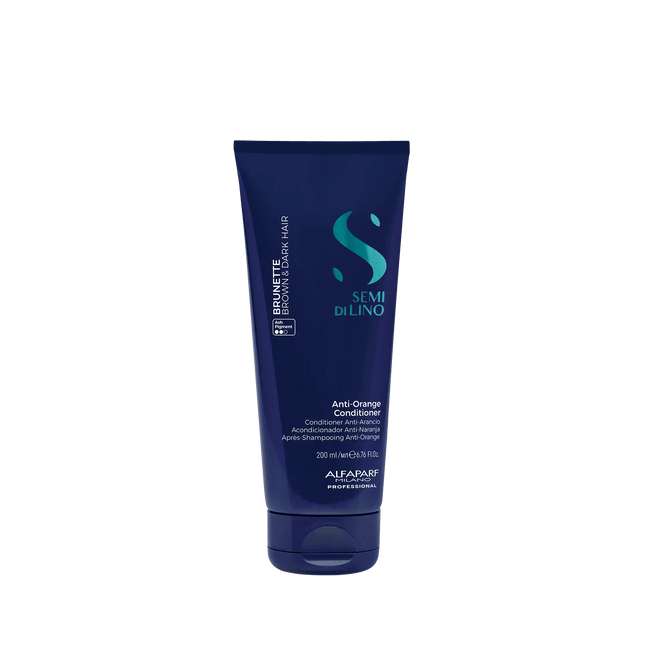 ALFAPARF SEMI DI LINO BRUNETTE kondicionierius rudiems, tamsiems plaukams ANTI-ORANGE, 200 ml - Beauty Kit