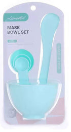 Alginatinių kaukių aplikavimo įrankių rinkinys, mėlynas (silikoninis dubenėlis, mentelė, teptukas, šaukšteliai) - Beauty Kit