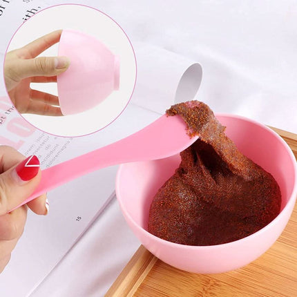 Alginatinių kaukių aplikavimo įrankių rinkinys, mėlynas (silikoninis dubenėlis, mentelė, teptukas, šaukšteliai) - Beauty Kit