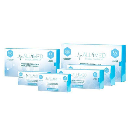 All4med autoklavo maišeliai 90 mm x 230 mm, 200 vnt. - Beauty Kit