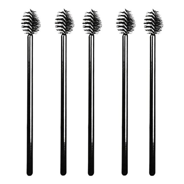 BeautyKit apvalūs blakstienų šepetėliai juodi 5 vnt – profesionaliam blakstienų tušo tepimui salone