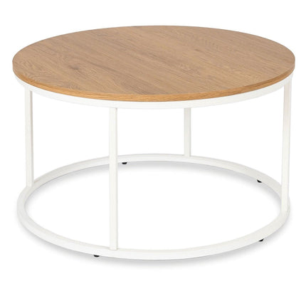 Apvalus kavos staliukas ANN MAX, ąžuolas / balta - Beauty Kit