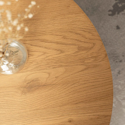 Apvalus kavos staliukas ANN MAX, ąžuolas / balta - Beauty Kit