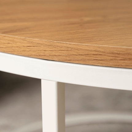 Apvalus kavos staliukas ANN MAX, ąžuolas / balta - Beauty Kit