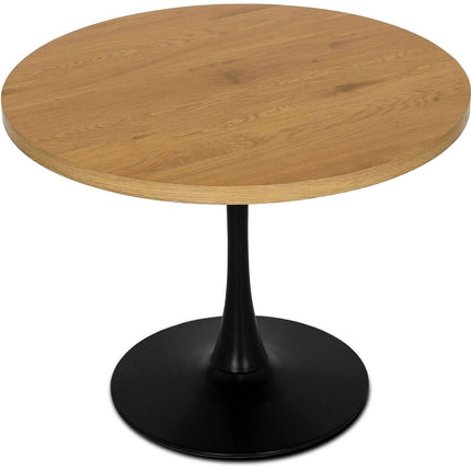 Apvalus stalas LINO 100 cm, auksinis ąžuolas/juodas - Beauty Kit