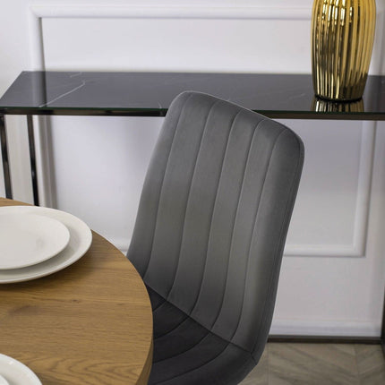 Apvalus stalas LINO 100 cm, auksinis ąžuolas/juodas - Beauty Kit