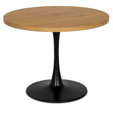 Apvalus stalas LINO 100 cm, auksinis ąžuolas/juodas - Beauty Kit