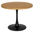 Apvalus stalas LINO 100 cm, auksinis ąžuolas/juodas - Beauty Kit