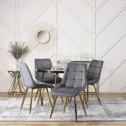 Apvalus stalas TINGA 100 cm, juoda/auksinė - Beauty Kit