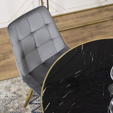 Apvalus stalas TINGA 100 cm, juoda/auksinė - Beauty Kit