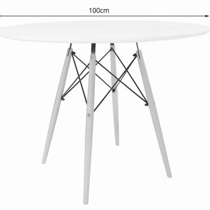 Apvalus stalas TODI 72x100 cm., baltas - Beauty Kit