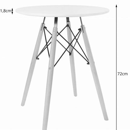 Apvalus stalas TODI 72x60cm., baltas - Beauty Kit