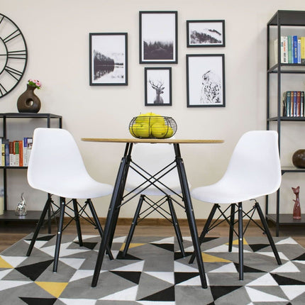 Apvalus stalas TODI 75x80cm., ąžuolo spalvos - Beauty Kit