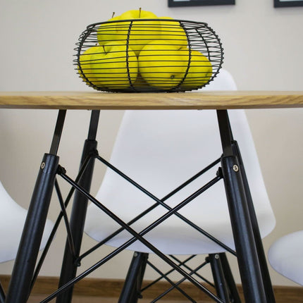 Apvalus stalas TODI 75x80cm., ąžuolo spalvos - Beauty Kit