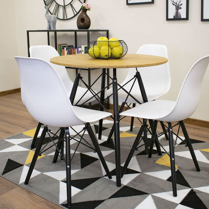 Apvalus stalas TODI 75x80cm., ąžuolo spalvos - Beauty Kit