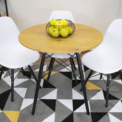 Apvalus stalas TODI 75x80cm., ąžuolo spalvos - Beauty Kit