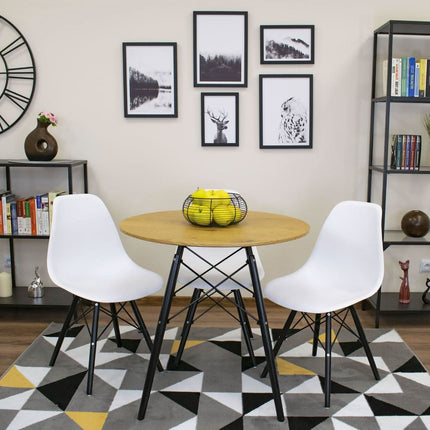 Apvalus stalas TODI 75x80cm., ąžuolo spalvos - Beauty Kit