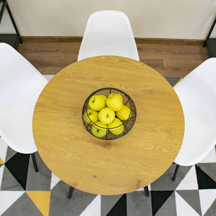 Apvalus stalas TODI 75x80cm., ąžuolo spalvos - Beauty Kit