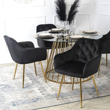 Apvalus stiklinis stalas OLIVIER, 120cm - Beauty Kit