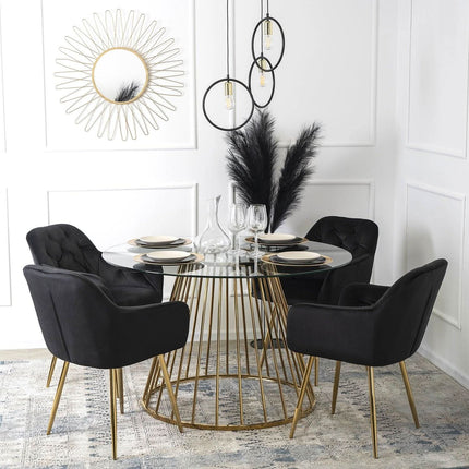 Apvalus stiklinis stalas OLIVIER, 120cm - Beauty Kit