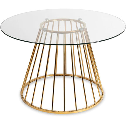 Apvalus stiklinis stalas OLIVIER, 120cm - Beauty Kit