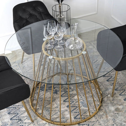 Apvalus stiklinis stalas OLIVIER, 120cm - Beauty Kit