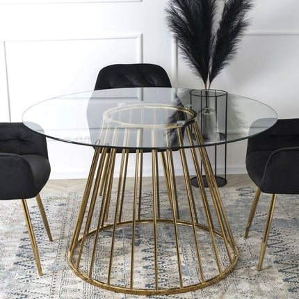 Apvalus stiklinis stalas OLIVIER, 120cm - Beauty Kit