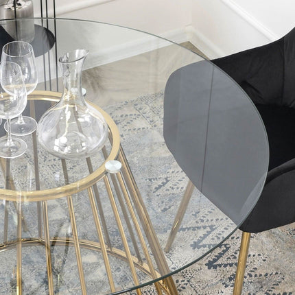 Apvalus stiklinis stalas OLIVIER, 120cm - Beauty Kit