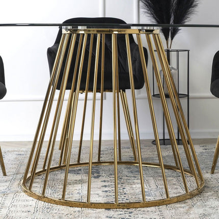 Apvalus stiklinis stalas OLIVIER, 120cm - Beauty Kit