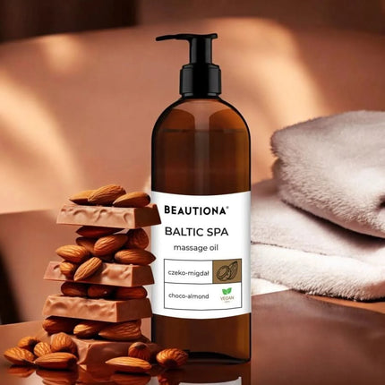 Baltic Spa šokolado ir migdolų kūno masažo aliejus su B grupės bei A, D ir E vitaminais – 500 ml - Beauty Kit