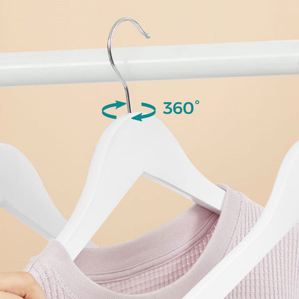 Baltos medinės pakabos CRW03W10, 10 vnt. - Beauty Kit