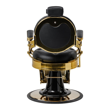 GABBIANO NICCOLO Barber Chair with Gold Base, Black - another view