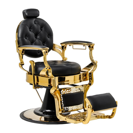 GABBIANO NICCOLO Barber Chair with Gold Base, Black