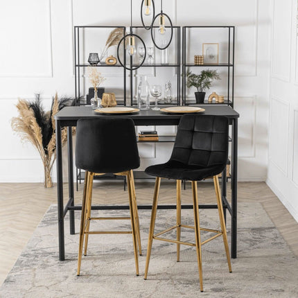 Baro kėdė ARIEL, juodos spalvos aksomas - Beauty Kit