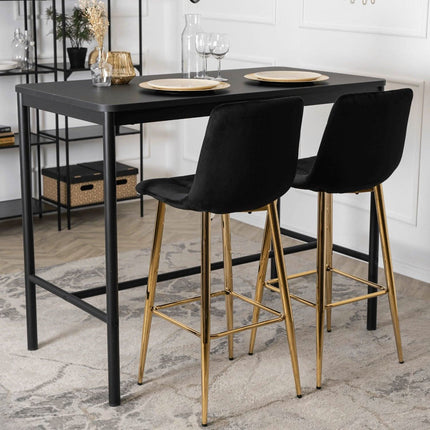 Baro kėdė ARIEL, juodos spalvos aksomas - Beauty Kit