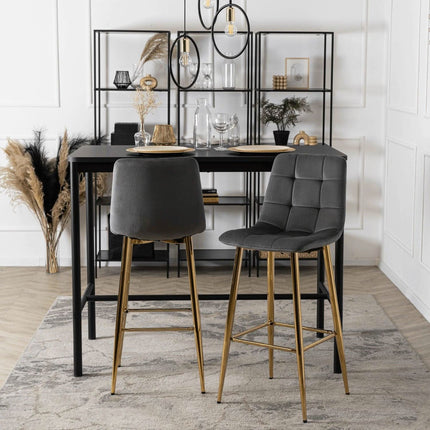 Baro kėdė ARIEL, pilkos spalvos aksomas - Beauty Kit