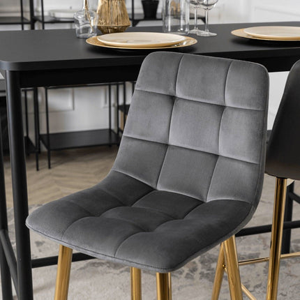 Baro kėdė ARIEL, pilkos spalvos aksomas - Beauty Kit