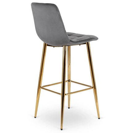 Baro kėdė ARIEL, pilkos spalvos aksomas - Beauty Kit